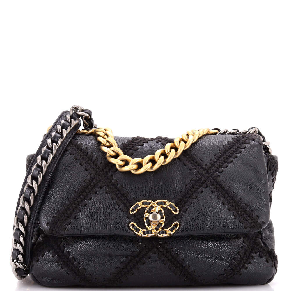 Chanel Medium 19 Flap Bag Crochet Quilted Calfskin